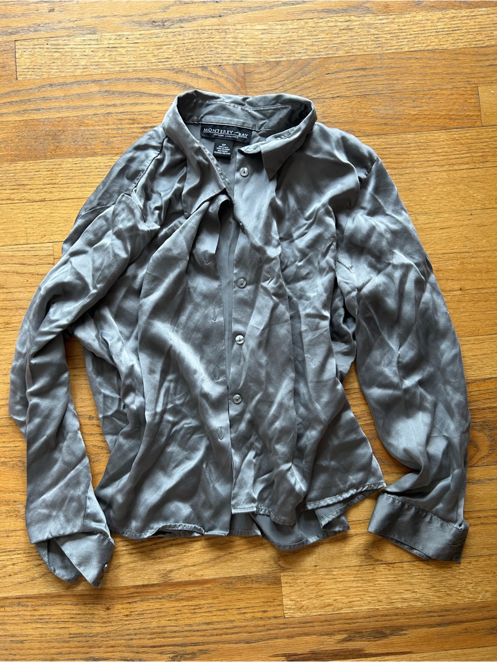 Monterey Bay Silk Gray Button-Up Shirt Jacket